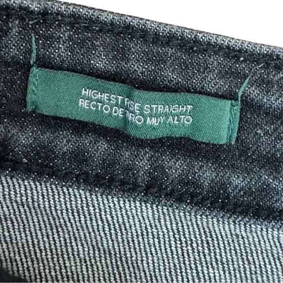 Wild Fable Highest Rise Straight Distressed Black Jeans Button Fly Women's 2 - Picture 5 of 8